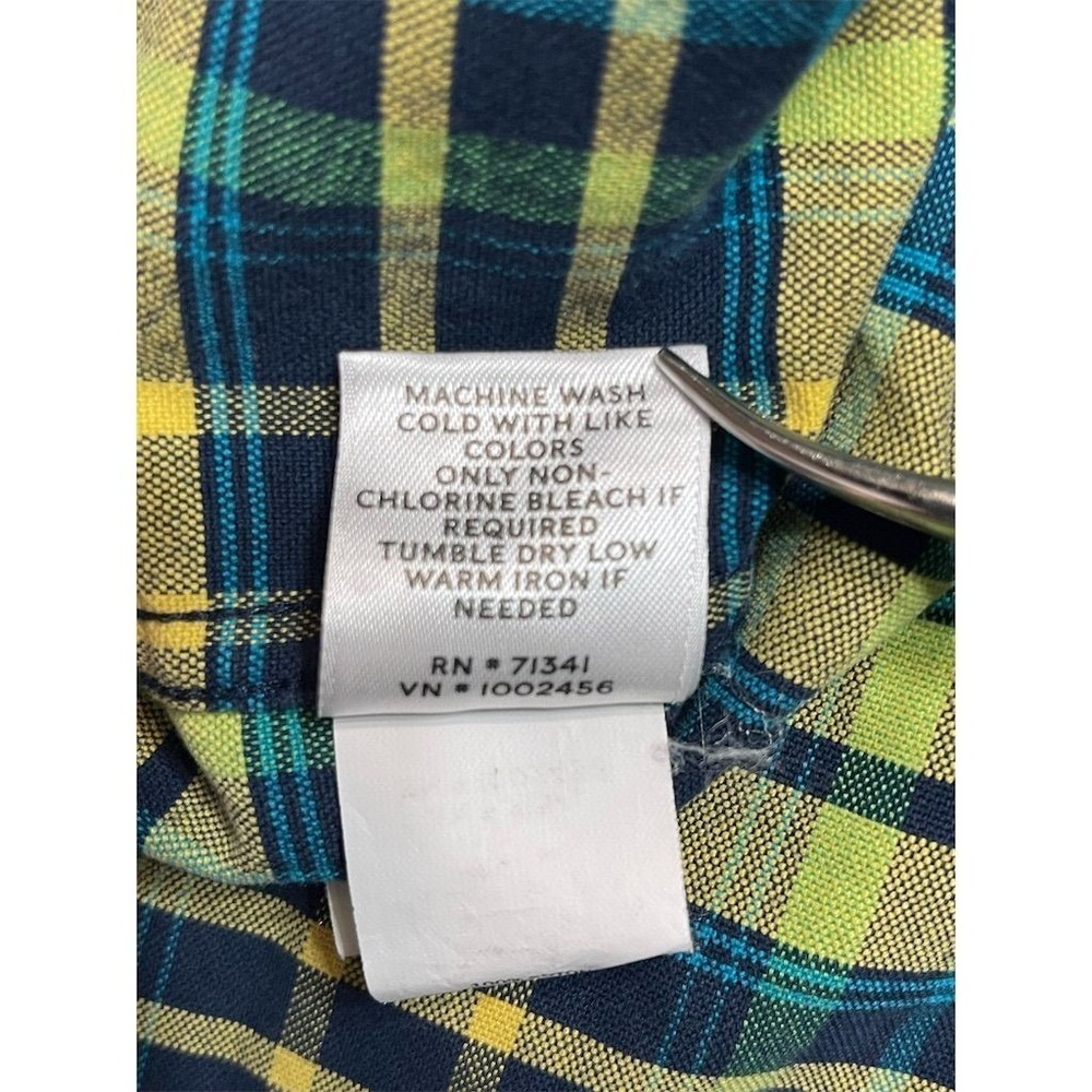 LL Bean Signature Men's Plaid Button-Down Shirt Size‎ L Yellow Multicolor - Picture 9 of 10